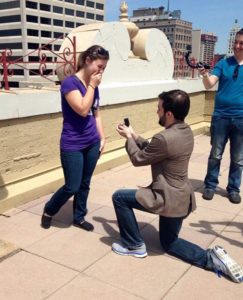 Contributed Danny Ready proposes to Mary Agnoli in Memphis earlier this year.