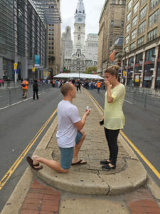 Contributed Tom Prior proposes to Lindsey Sturm at the World Meeting of Families. Prior is a graduate assistant at St. Ambrose University in Davenport. 