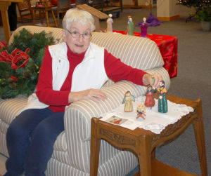 Shelly Seifert Sister Hilary Mullany, OSF, sets up a nativity set at The Canticle — home of the  Clinton Franciscans — Dec. 18. Helping set up and display The Canticle’s many creche scenes is one of Sr. Mullany’s favorite Christmas traditions as a Clinton Franciscan. 
