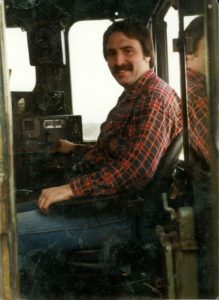 Contributed Steve Fye at the controls of a locomotive engine in this dated photo. 