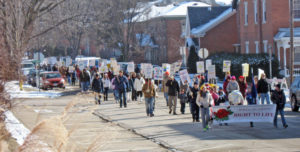 Richard Kokjohn North Lee County Right to Life held its annual March for Life Jan. 23. More than 100 people marched through downtown Fort Madison, finishing at McAleer Hall where they enjoyed  refreshments and prize drawings. Additionally, organizers gave away pro-life materials.