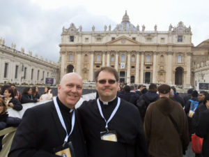 Contributed Father Marty Goetz, left, and Father David Brownfield are pictured in Rome.