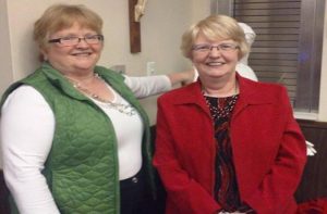 Contributed Jackie Maddy, left, longtime director of religious education (DRE) and pastoral associate of St. Mary Parish in Albia, and assistant DRE Sharon Crall pose for a picture. Maddy will retire after more than 30 years working in the parish. 