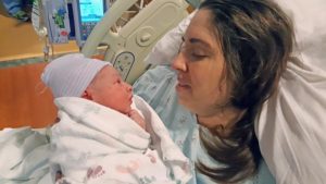 Contributed Lindsay Steele focuses on her new son, Bradley.