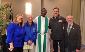 Contributed From left, Peggy Chicoine, Deacon Ralph Hinch, Father Paul Zirimenya, Father Shawn Carey and Deacon Patrick Graybill gather during National Catholic Office for the Deaf Pastoral Week in New Orleans, La., in January 2016. A CEW for the deaf will be held in Iowa in October.