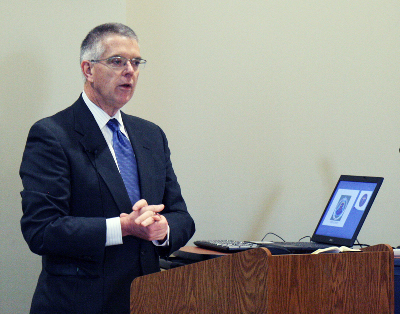 Anne Marie Amacher Dr. Timothy Millea talks at a St. Thomas Aquinas Guild of the Quad Cities meeting in this file photo. This week, he answers questions on the topic of physician-assisted suicide posed by The Catholic Messenger.