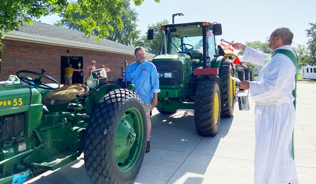 Tractors, drivers get blessed at St. Mary Church in Wilton